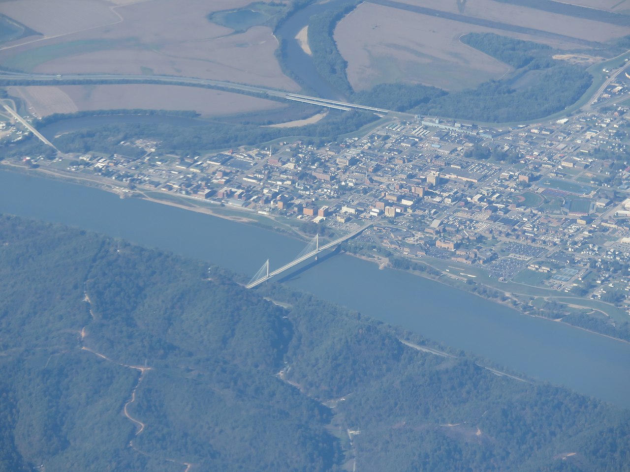 Aerial view of Portsmouth, Ohio